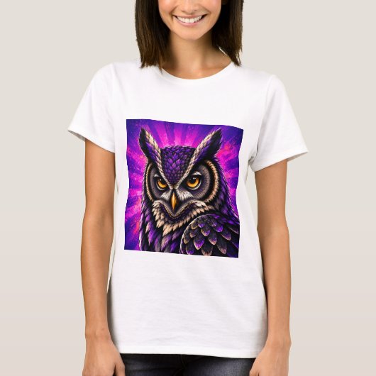 ビンテージ野生生物 フクロウ Tシャツ (正面)