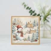 ビンテージ雪だるま 雪の村 クリスマス ホリデー (スタンド正面)