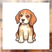 ビンテージ風に彫刻されたビーグルパピー ベクターアート_1 ウィンドウサイン (シート2)