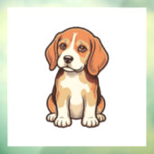 ビンテージ風に彫刻されたビーグルパピー ベクターアート_1 ウィンドウサイン (シート3)
