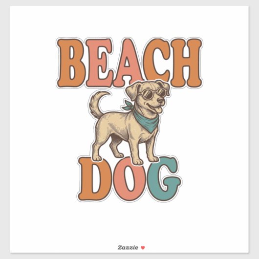 ビンテージ風の犬のイラストデザイン_1 シール (シート)