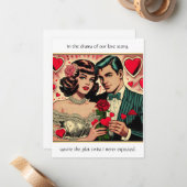 ビンテージ風バレンタインカード「恋愛は盲目で、時には片目だけの場合もあるわ」 ノートカード (正面/裏面インサイチュ)