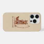 ビンテージ風ビーチバンディット・アライグマ・サーファー iPhoneケース (裏面横)