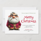ビンテージ風変わりなサンタの狂気じみたキャラクタークリスマスのユーモア シーズンカード (正面)