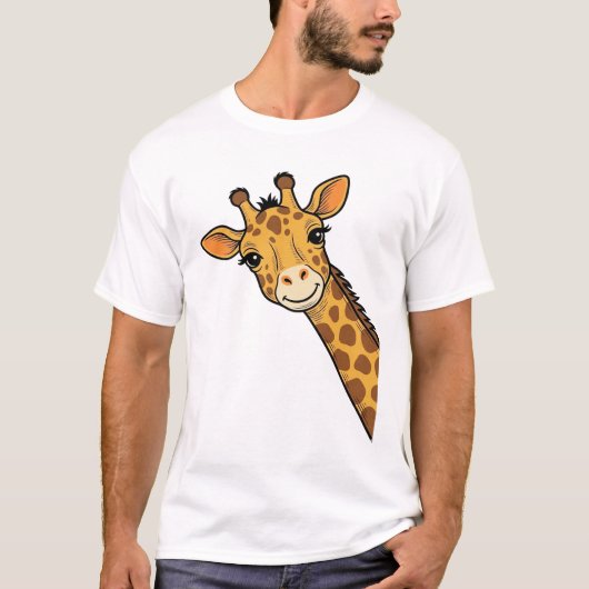ビンテージ風彫刻のキリンTシャツデザイン_1 Tシャツ (正面)