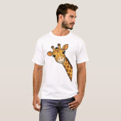 ビンテージ風彫刻のキリンTシャツデザイン_1 Tシャツ (正面フル)