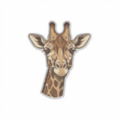 ビンテージ風彫刻キリンの頭部ベクター デザイン_1 シール (正面)
