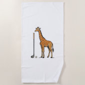 ビンテージ風彫刻 キリン ゴルフ ベクターTシャツ デザイ ビーチタオル (正面)