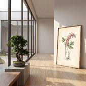 ビンテージ風植物画 タイツリソウ ポスター
