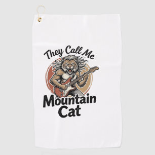 ビンテージ風猫のレトロなグラフィックTシャツ_1 ゴルフタオル