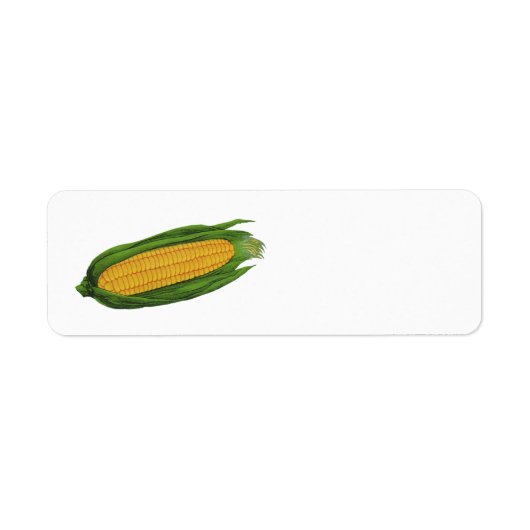 ビンテージ風食品野菜; 黄色いトウモロコシ ラベル (正面)