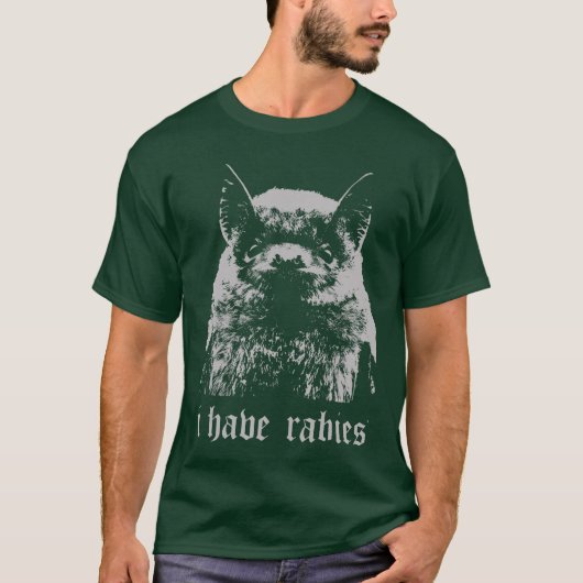 ビンテージ風 狂犬病のこうもり 楽しいミームの引用 レトロ Tシャツ (正面)
