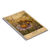 ビンテージ風 Bee Wildflower Meadows ノートブック (右側)