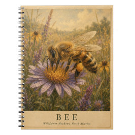 ビンテージ風 Bee Wildflower Meadows ノートブック