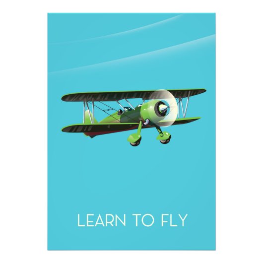 ビンテージ飛行機ポスター「飛行を学ぶ」 フォトプリント            (正面)