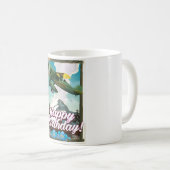 ビンテージ飛行機 お誕生日おめでとう！ コーヒーマグカップ (正面右)