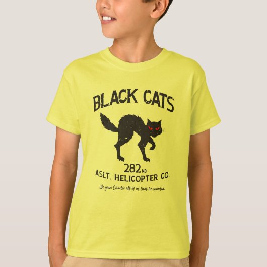 ビンテージ黒猫エンブレム Tシャツ (正面)