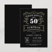 ビンテージ いつでも 年代問わず ラスティック テーマ 招待状 (正面/裏面)