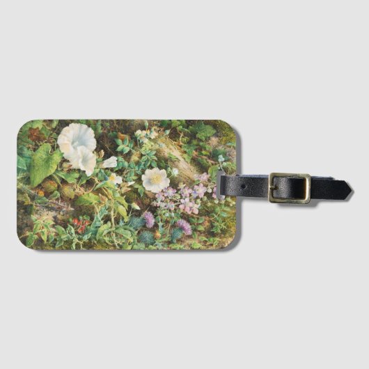 ビンテージ おしゃれな ペチュニア 花 フラワー 絵画 ラゲッジタグ (正面横)