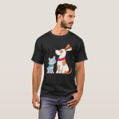 ビンテージ ねこ と いぬ Tシャツ (正面フル)