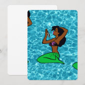 ビンテージ アフリカの人魚 海洋 海 招待状 (正面/裏面)