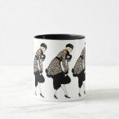 ビンテージ アートデコのレディー ラクダ模様のジャケットを着て マグカップ (中央)