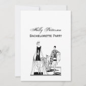 ビンテージ アートデコ おしゃれな女性たち ビーチで 招待状 (正面)