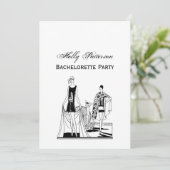 ビンテージ アートデコ おしゃれな女性たち ビーチで 招待状 (スタンド正面)