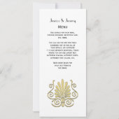 ビンテージ アートデコ ゴールド プルーム アラベスク 招待状 (裏面)