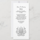 ビンテージ アートデコ シルバー プルーム アラベスク 招待状 (裏面)