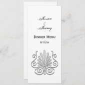 ビンテージ アートデコ シルバー プルーム アラベスク 招待状 (正面/裏面)