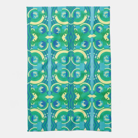 ビンテージ アートデコ ジャズ ポショワール ガーデン バタフライ キッチンタオル (縦)