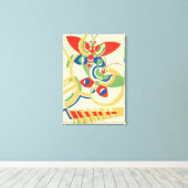 ビンテージ アートデコ ジャズ ポショワール ガーデン バタフライ キャンバスプリント (インサイチュ (ウッドフロア))