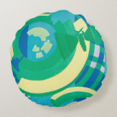 ビンテージ アートデコ ジャズ ポショワール ガーデン バタフライ ラウンドクッション (裏面)