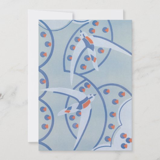 ビンテージ アートデコ ジャズ ポショワール 鳥 動物 パターン (正面)