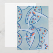 ビンテージ アートデコ ジャズ ポショワール 鳥 動物 パターン (正面/裏面)