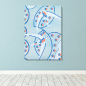 ビンテージ アートデコ ジャズ ポショワール 鳥 動物 パターン キャンバスプリント (インサイチュ (ウッドフロア))