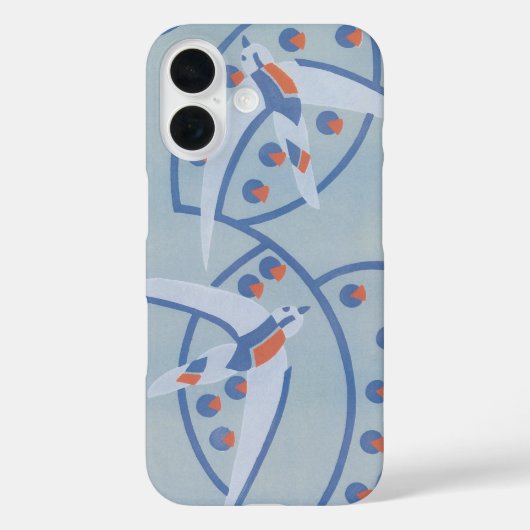 ビンテージ アートデコ ジャズ ポショワール 鳥 動物 パターン Case-Mate iPhoneケース (裏面)