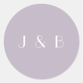 ビンテージ アートデコ ダスティ ライラック シンプル モノグラム ラウンドシール