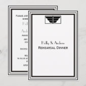 ビンテージ アートデコ ブラック＆ホワイト フレーム#2  ヴァン・リハーサル・ディン 招待状 (正面/裏面)