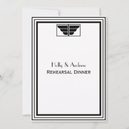 ビンテージ アートデコ ブラック＆ホワイト フレーム#2  ヴァン・リハーサル・ディン 招待状