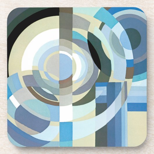 ビンテージ アートデコ ポショワール ジャズ 幾何学模様 コースター (正面)