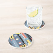 ビンテージ アートデコ ポショワール ジャズ 幾何学模様 コースター (側面)