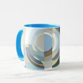 ビンテージ アートデコ ポショワール ジャズ 幾何学模様 マグカップ (正面左)