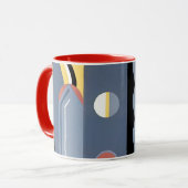 ビンテージ アートデコ ポショワール ジャズ 幾何学模様 マグカップ (正面左)