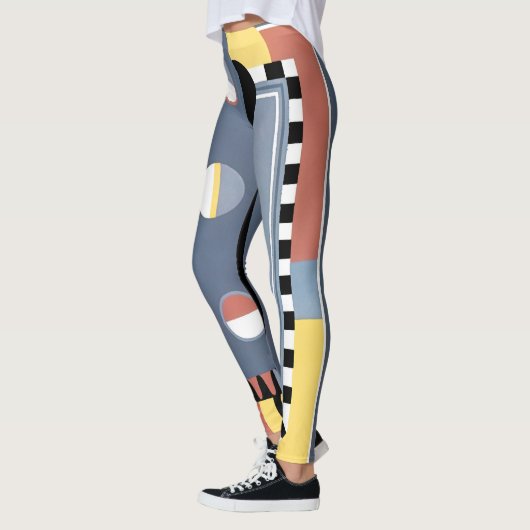 ビンテージ アートデコ ポショワール ジャズ 幾何学模様 レギンス (左)