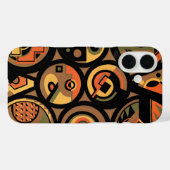 ビンテージ アートデコ ポショワール ジャズ 幾何学的な円 Case-Mate iPhoneケース (裏面 (横))