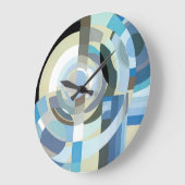 ビンテージ アートデコ ポショワール ジャズ 幾何学的な形 ラージ壁時計 (傾斜)