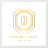 ビンテージ アートデコ モノグラム ゴールド/ホワイト ウィンドウサイン (シート)