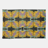 ビンテージ アールデコ ジャズ ポショワール ガーデン トンボ キッチンタオル (横)